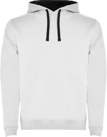 Sweat à capuche Homme 280gr à personnaliser Urban ROLY Blanc et Navy Blue